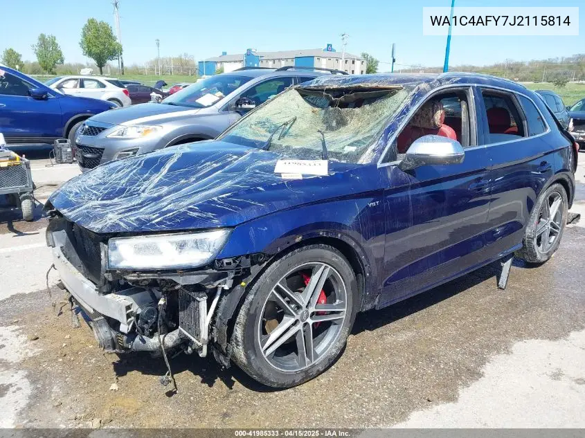 2018 Audi Sq5 Prestige VIN: WA1C4AFY7J2115814 Lot: 41985333