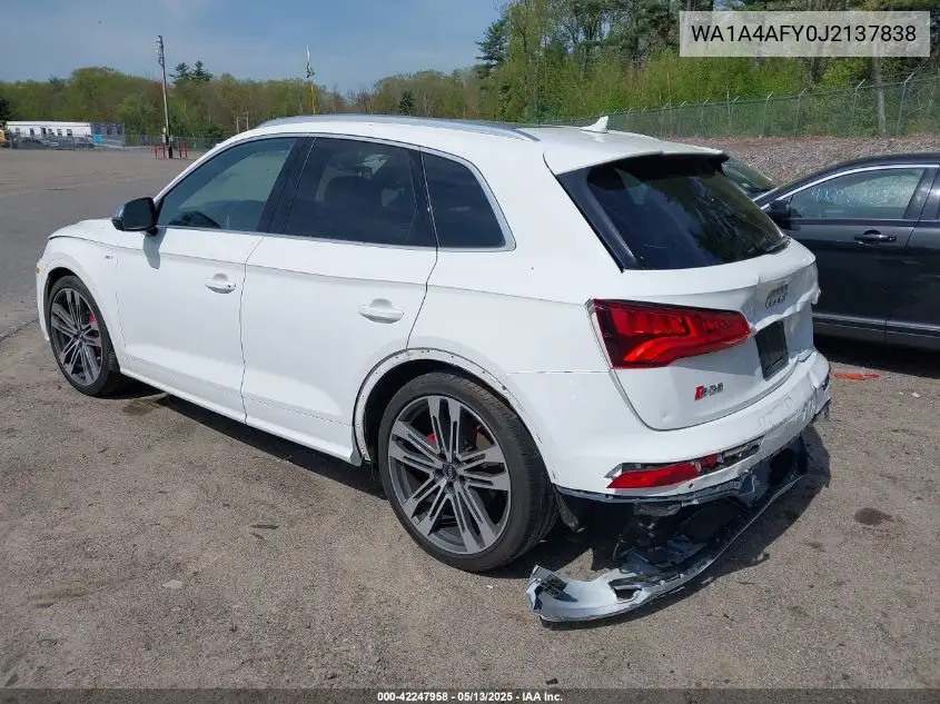 2018 Audi Sq5 3.0T Premium Plus VIN: WA1A4AFY0J2137838 Lot: 42247958