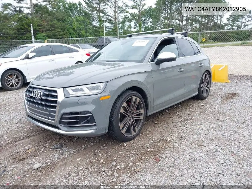 2019 Audi Sq5 3.0T Premium VIN: WA1C4AFY8K2012905 Lot: 42130011