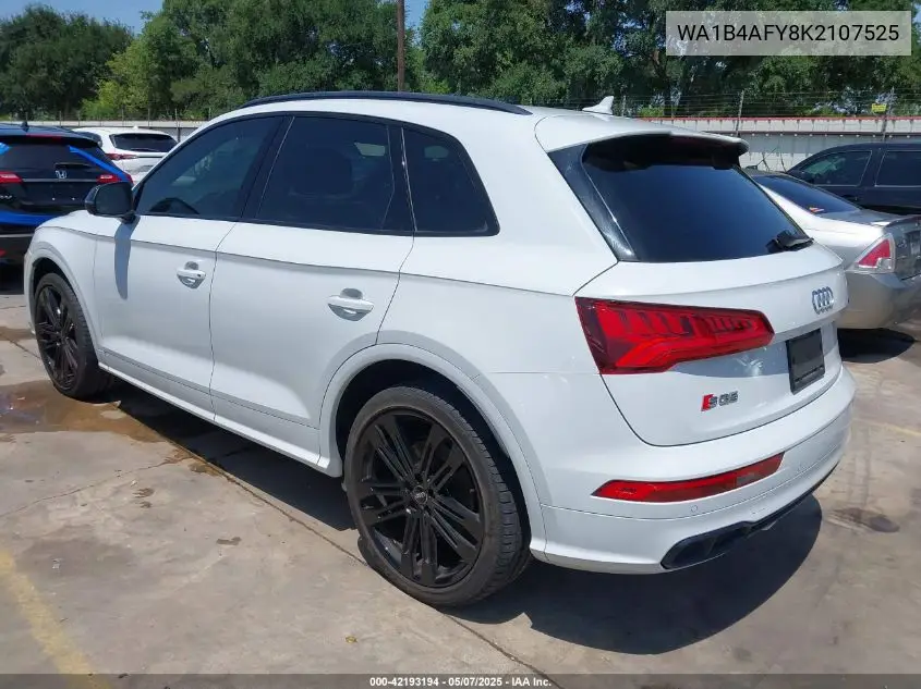 2019 Audi Sq5 3.0T Premium VIN: WA1B4AFY8K2107525 Lot: 42193194