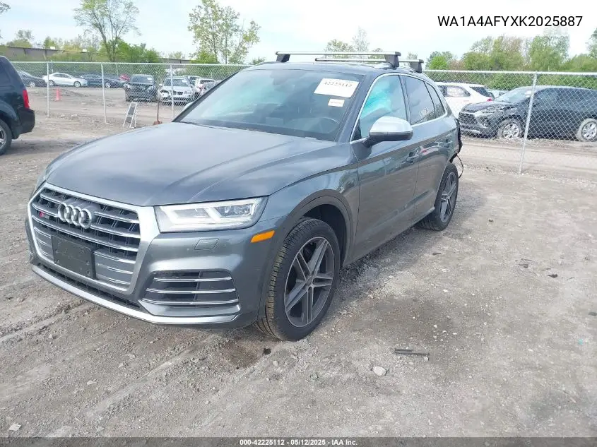 2019 Audi Sq5 3.0T Premium VIN: WA1A4AFYXK2025887 Lot: 42225112