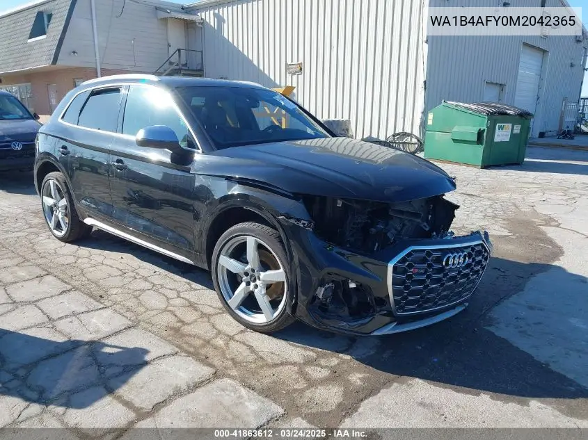 2021 Audi Sq5 Premium Plus Tfsi Quattro Tiptronic VIN: WA1B4AFY0M2042365 Lot: 41863612