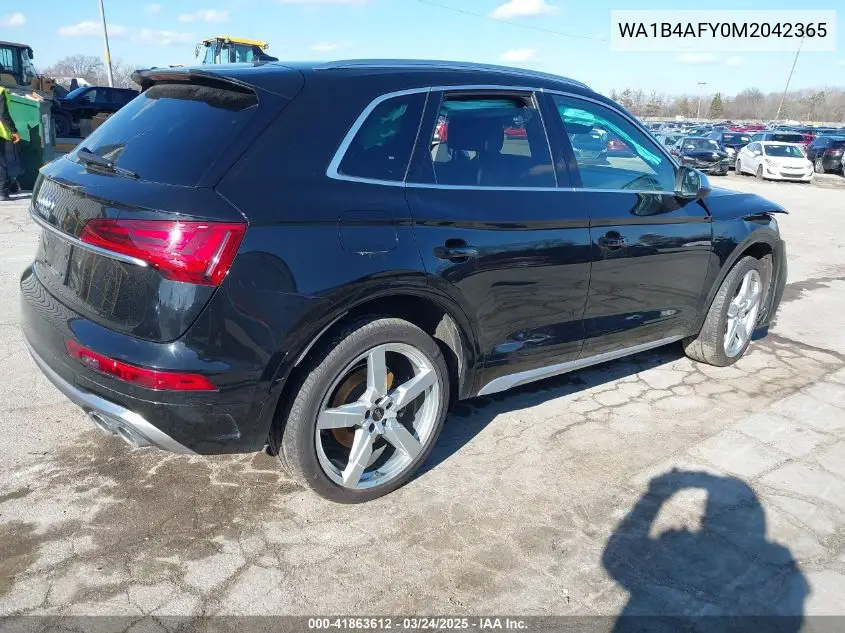 2021 Audi Sq5 Premium Plus Tfsi Quattro Tiptronic VIN: WA1B4AFY0M2042365 Lot: 41863612