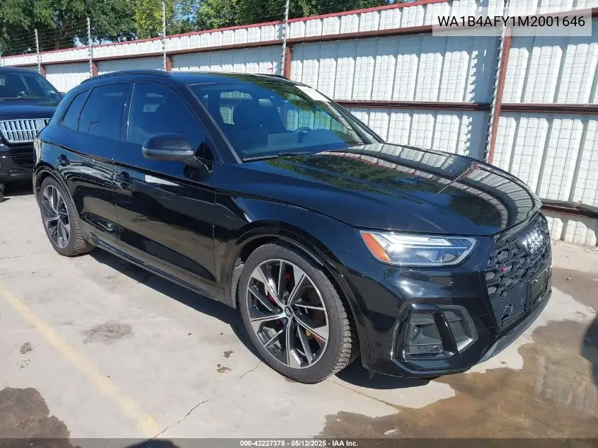 2021 Audi Sq5 Premium Plus Tfsi Quattro Tiptronic VIN: WA1B4AFY1M2001646 Lot: 42227378