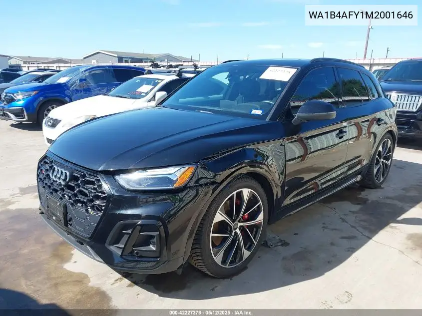 2021 Audi Sq5 Premium Plus Tfsi Quattro Tiptronic VIN: WA1B4AFY1M2001646 Lot: 42227378