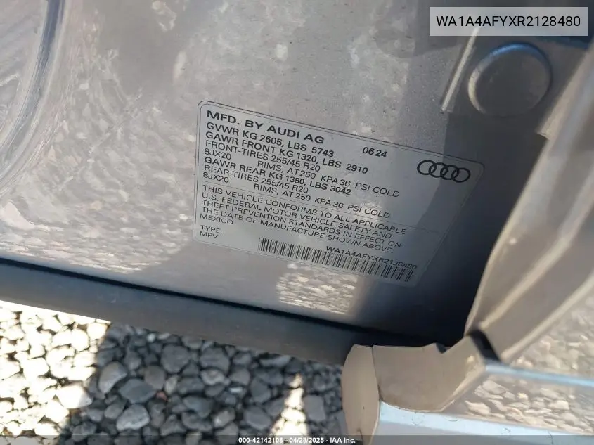 2024 Audi Sq5 Premium Tfsi Quattro Tiptronic VIN: WA1A4AFYXR2128480 Lot: 42142108