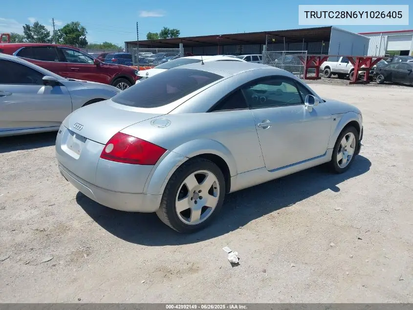 2000 Audi Tt VIN: TRUTC28N6Y1026405 Lot: 42592149