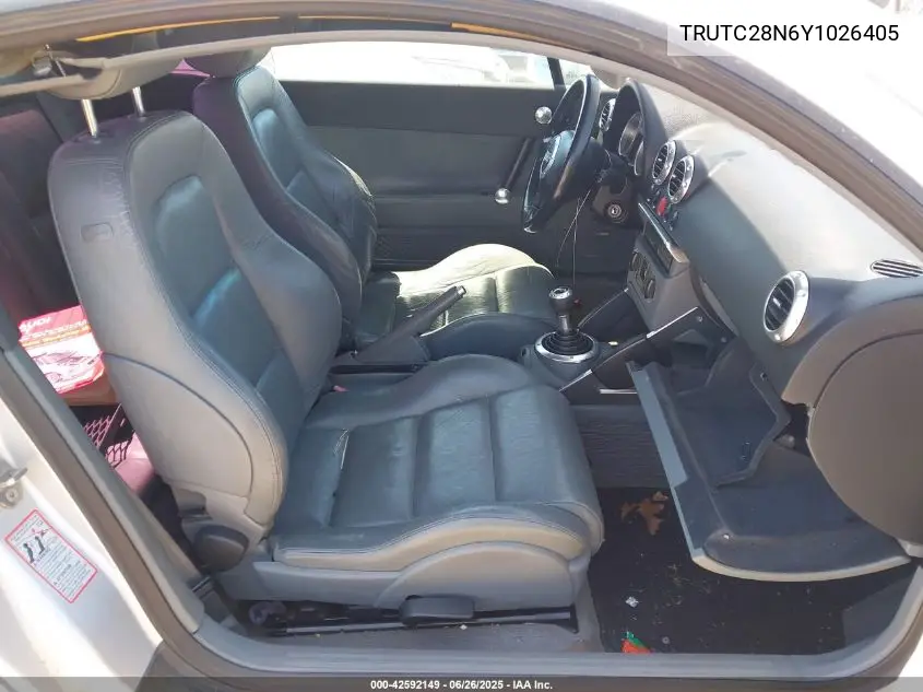 2000 Audi Tt VIN: TRUTC28N6Y1026405 Lot: 42592149