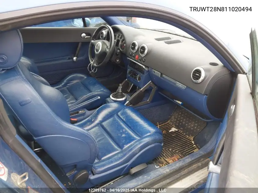 2001 Audi Tt Quaro VIN: TRUWT28N811020494 Lot: 12289762
