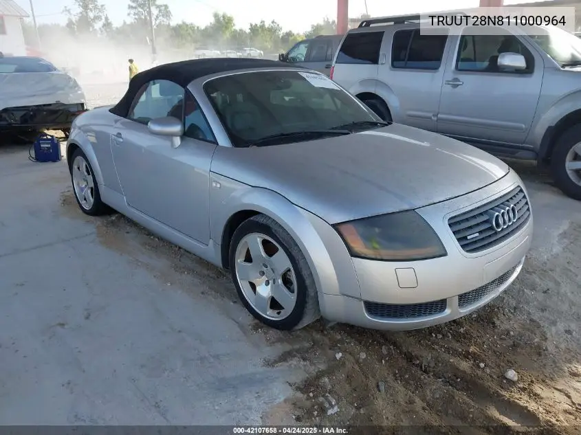 2001 Audi Tt VIN: TRUUT28N811000964 Lot: 42107658