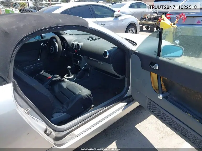 2001 Audi Tt Quattro VIN: TRUUT28N711022518 Lot: 42618672