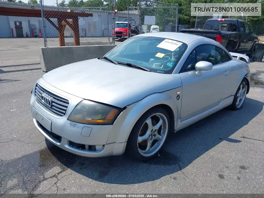 2001 Audi Tt VIN: TRUWT28N011006685 Lot: 42639394