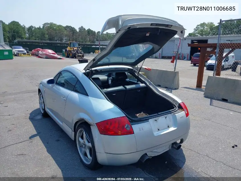 2001 Audi Tt VIN: TRUWT28N011006685 Lot: 42639394