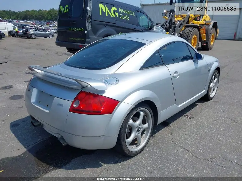 2001 Audi Tt VIN: TRUWT28N011006685 Lot: 42639394