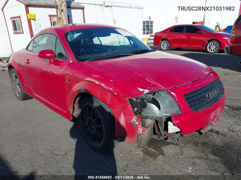 2002 Audi Tt 1.8L VIN: TRUSC28NX21031982 Lot: 41559692