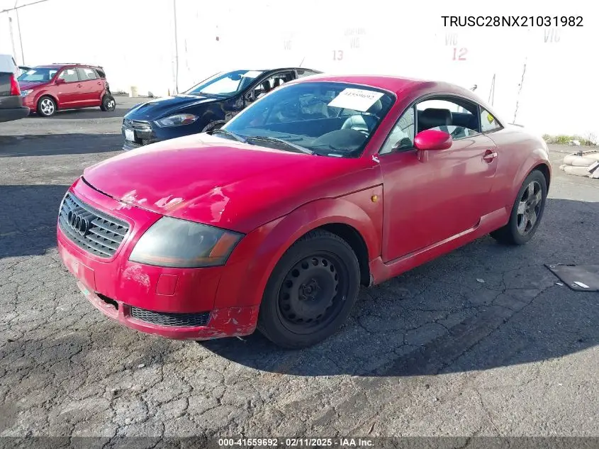 2002 Audi Tt 1.8L VIN: TRUSC28NX21031982 Lot: 41559692