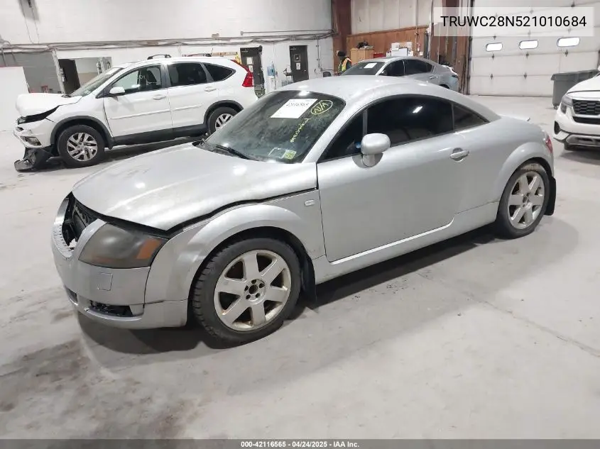 2002 Audi Tt 1.8L VIN: TRUWC28N521010684 Lot: 42116565