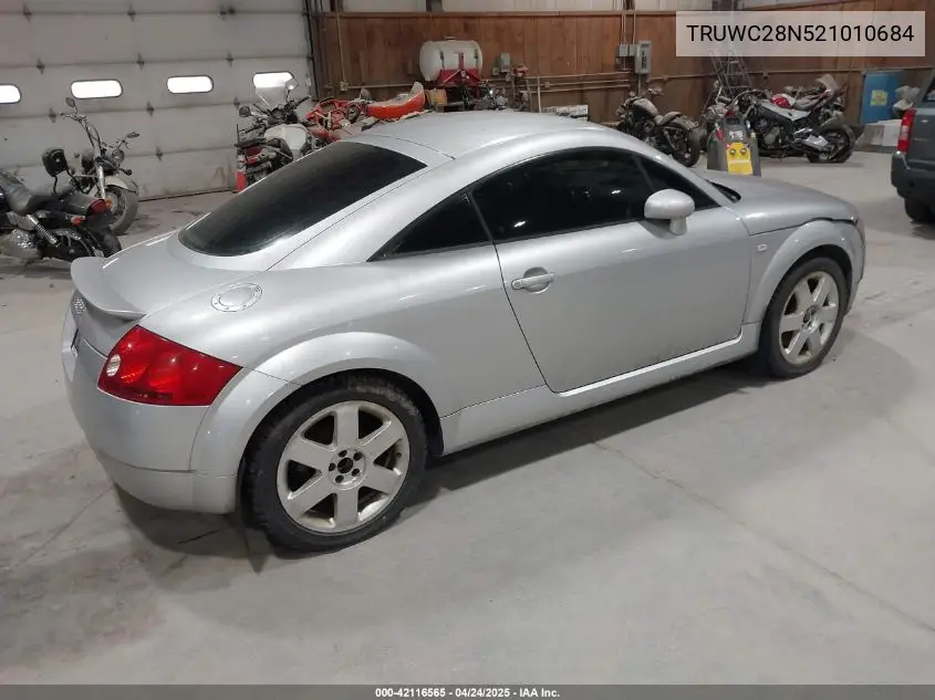 2002 Audi Tt 1.8L VIN: TRUWC28N521010684 Lot: 42116565