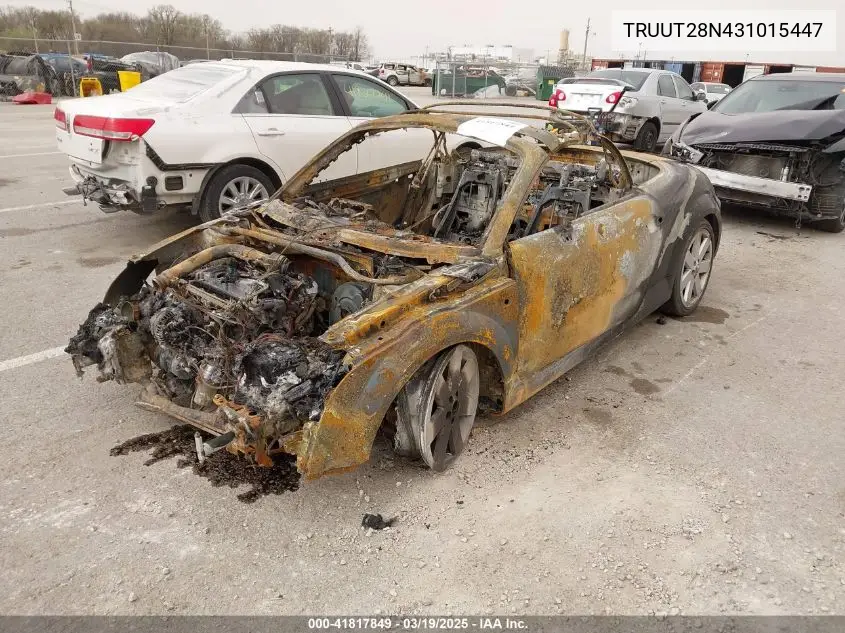 2003 Audi Tt 1.8L VIN: TRUUT28N431015447 Lot: 41817849