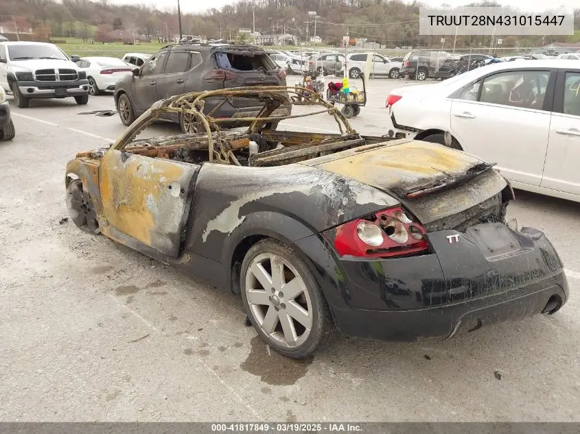 2003 Audi Tt 1.8L VIN: TRUUT28N431015447 Lot: 41817849