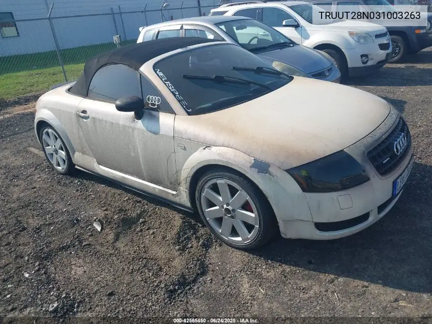 2003 Audi Tt 1.8L VIN: TRUUT28N031003263 Lot: 42565450