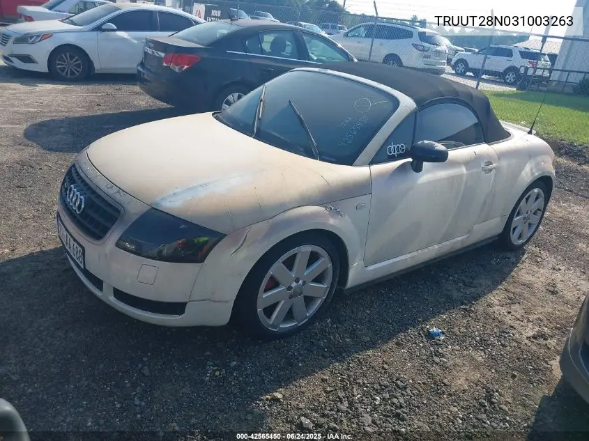 2003 Audi Tt 1.8L VIN: TRUUT28N031003263 Lot: 42565450
