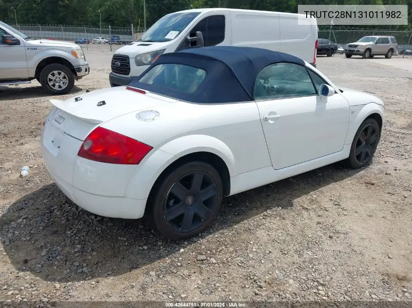2003 Audi Tt 1.8L VIN: TRUTC28N131011982 Lot: 42644751