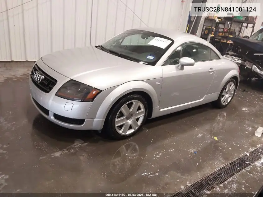 2004 Audi Tt 1.8L VIN: TRUSC28N841001124 Lot: 42416192