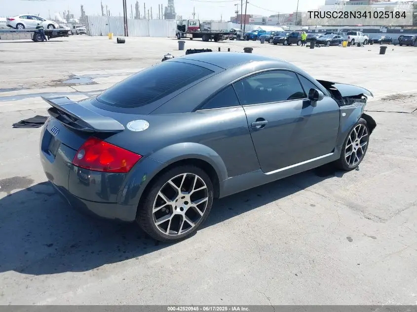 2004 Audi Tt 1.8L VIN: TRUSC28N341025184 Lot: 42520945