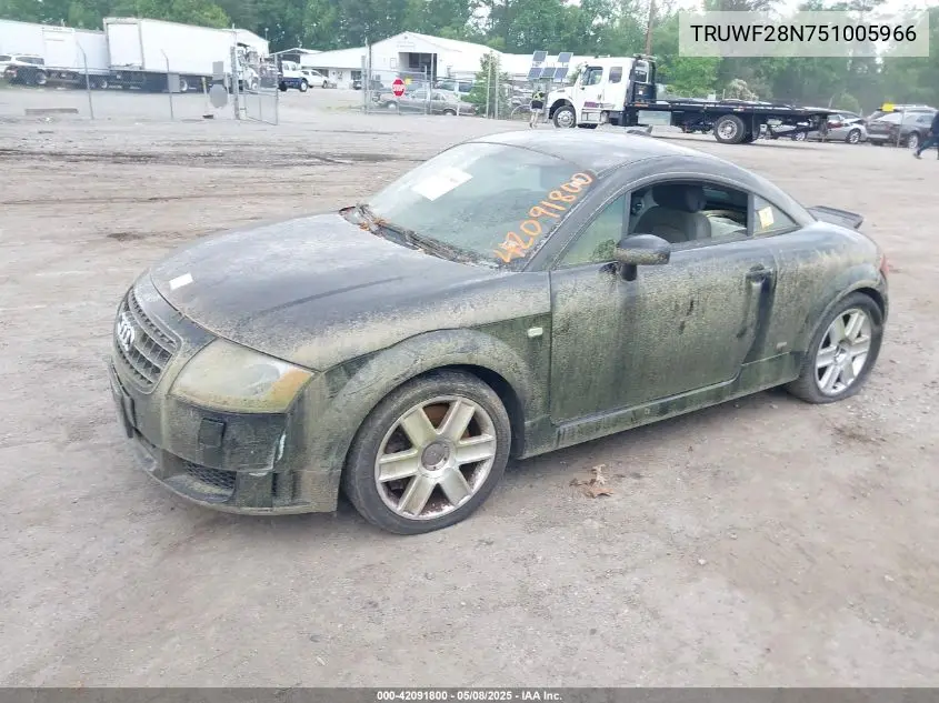 2005 Audi Tt 3.2L VIN: TRUWF28N751005966 Lot: 42091800