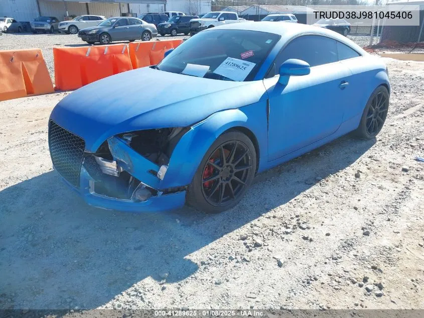 2008 Audi Tt 3.2 VIN: TRUDD38J981045406 Lot: 41289625