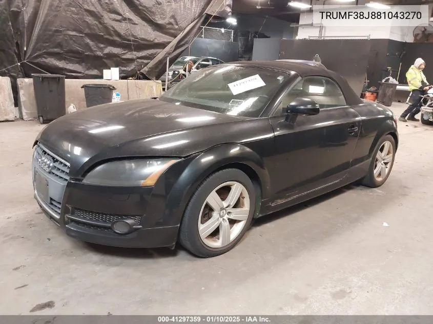 2008 Audi Tt 2.0T VIN: TRUMF38J881043270 Lot: 41297359