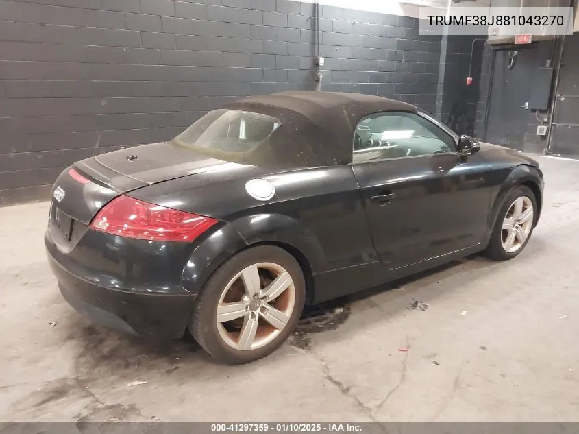 2008 Audi Tt 2.0T VIN: TRUMF38J881043270 Lot: 41297359