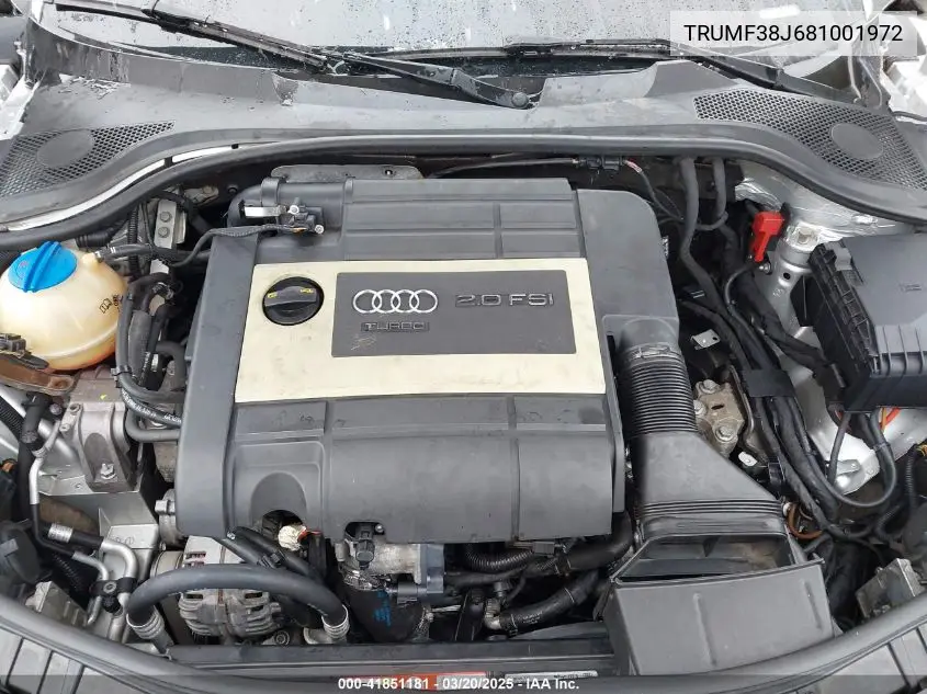 2008 Audi Tt 2.0T VIN: TRUMF38J681001972 Lot: 41851181