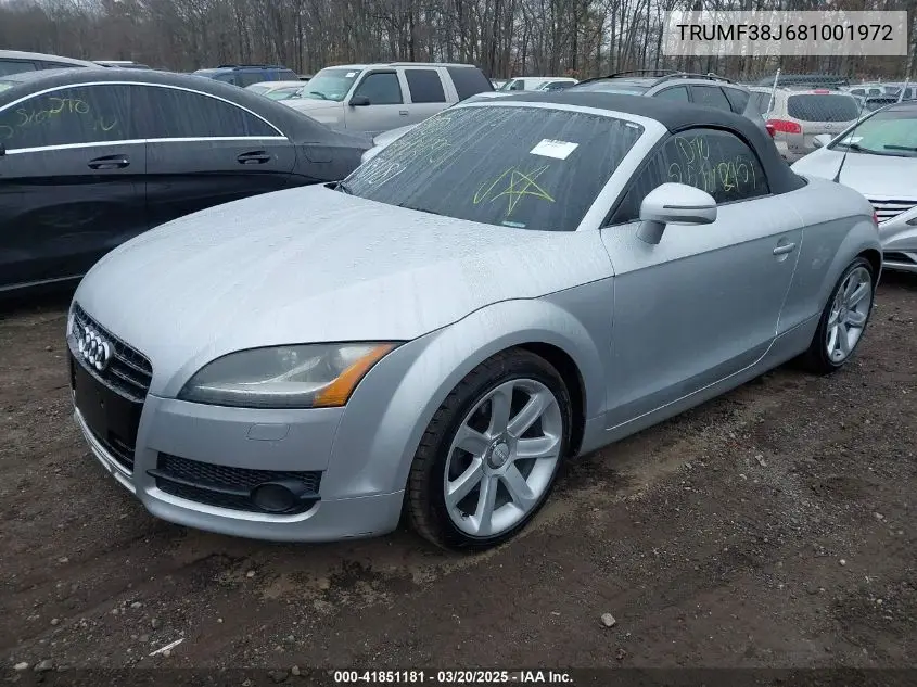 2008 Audi Tt 2.0T VIN: TRUMF38J681001972 Lot: 41851181