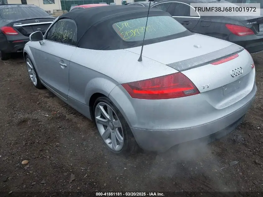2008 Audi Tt 2.0T VIN: TRUMF38J681001972 Lot: 41851181
