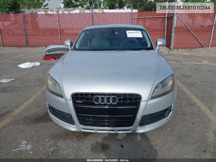 2008 Audi Tt 3.2 VIN: TRUDD38JX81010244 Lot: 42085595