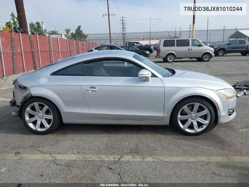 2008 Audi Tt 3.2 VIN: TRUDD38JX81010244 Lot: 42085595
