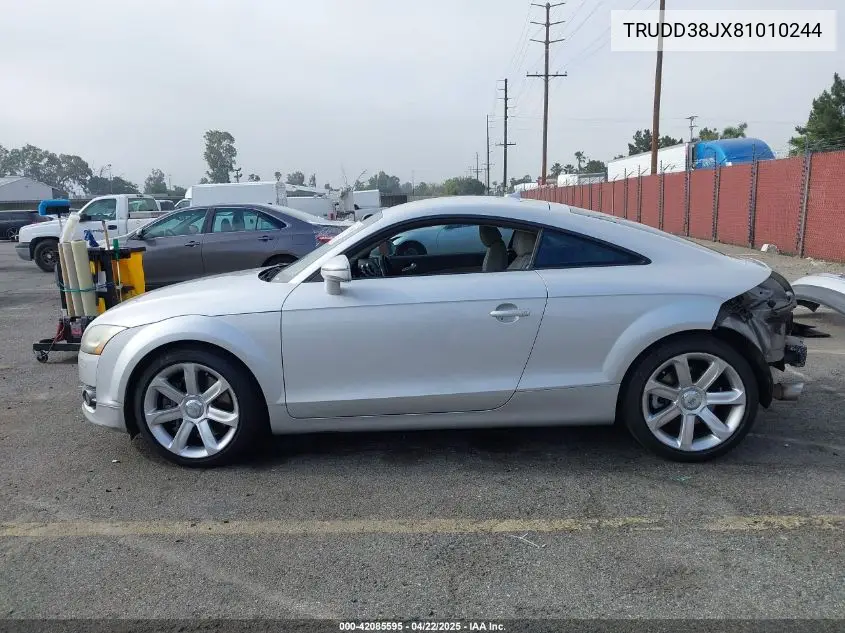 2008 Audi Tt 3.2 VIN: TRUDD38JX81010244 Lot: 42085595