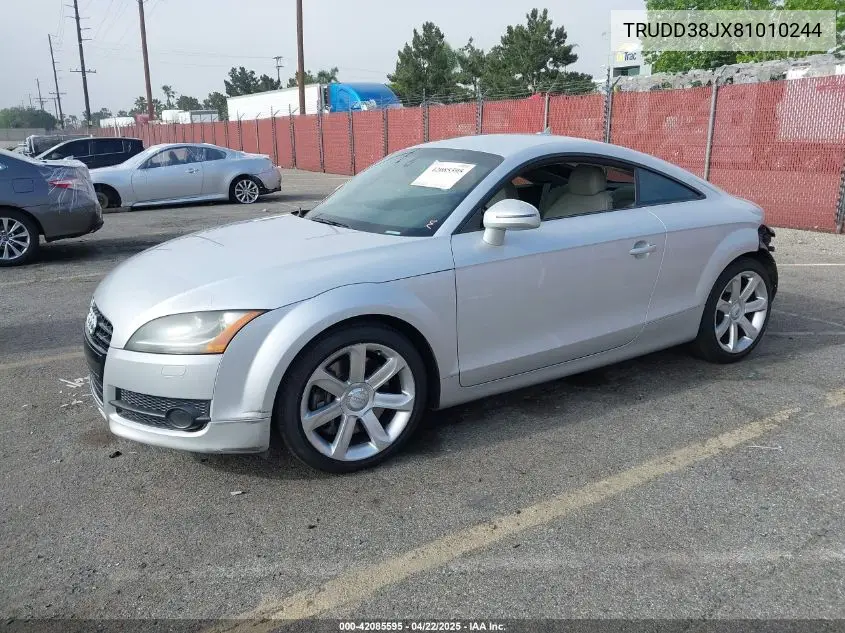 2008 Audi Tt 3.2 VIN: TRUDD38JX81010244 Lot: 42085595