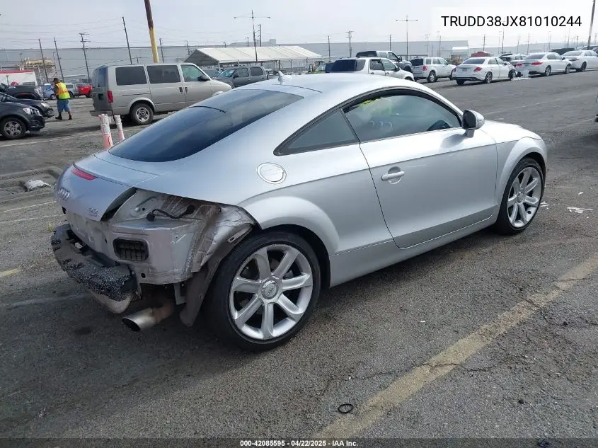 2008 Audi Tt 3.2 VIN: TRUDD38JX81010244 Lot: 42085595