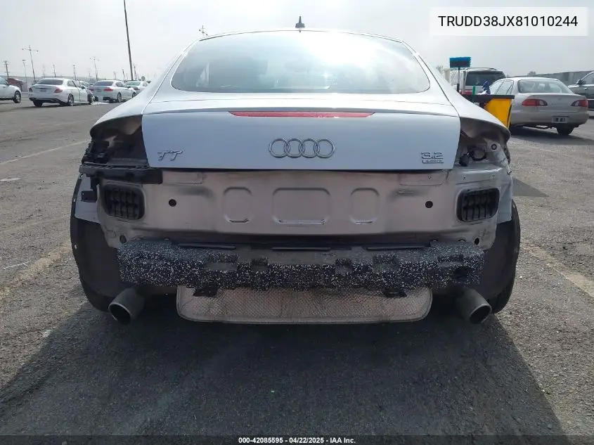 2008 Audi Tt 3.2 VIN: TRUDD38JX81010244 Lot: 42085595