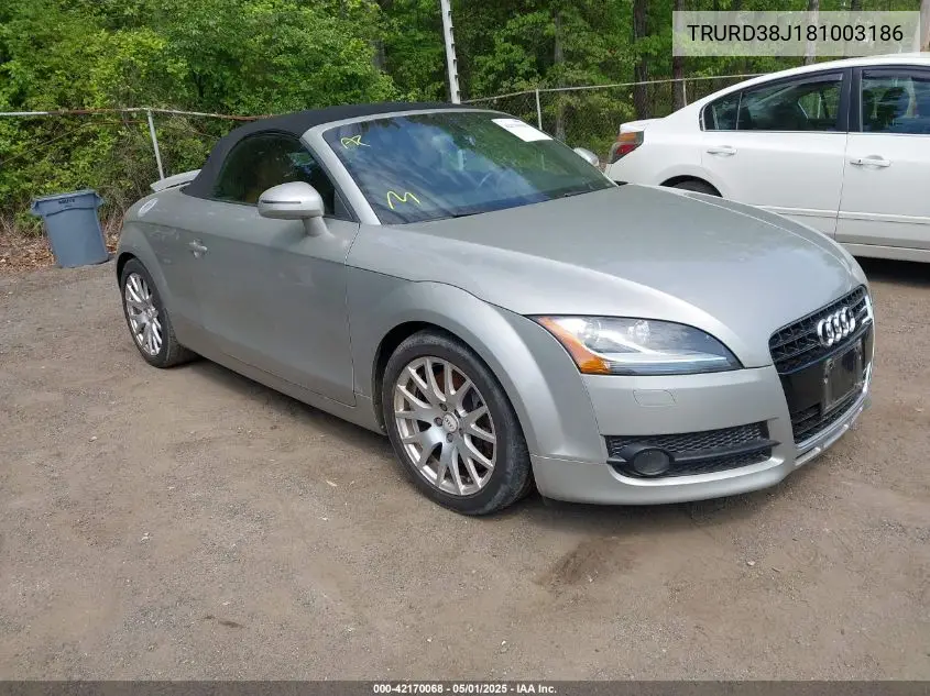 2008 Audi Tt 3.2 VIN: TRURD38J181003186 Lot: 42170068