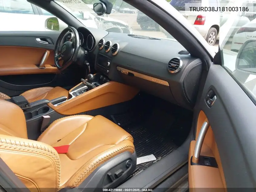 2008 Audi Tt 3.2 VIN: TRURD38J181003186 Lot: 42170068