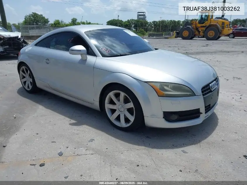 2008 Audi Tt 2.0T VIN: TRUAF38J381003262 Lot: 42440227