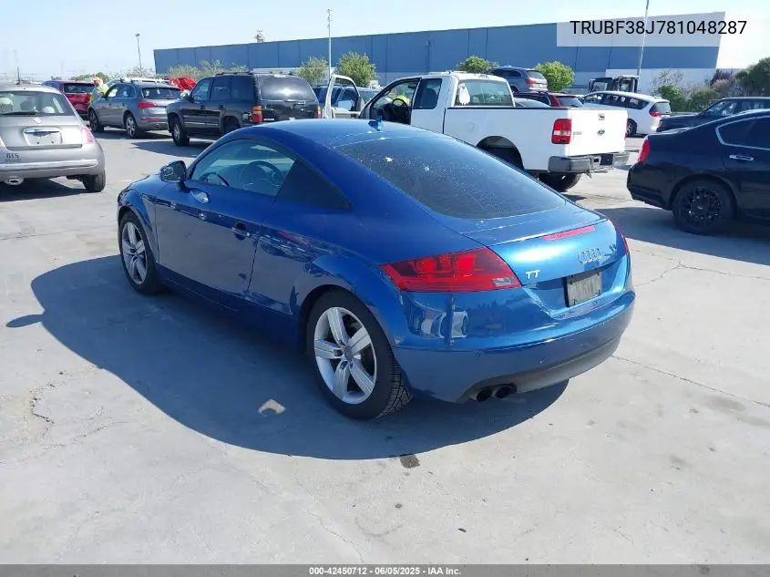 2008 Audi Tt 2.0T VIN: TRUBF38J781048287 Lot: 42450712