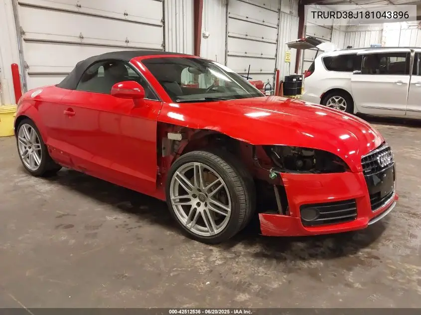 2008 Audi Tt 3.2 VIN: TRURD38J181043896 Lot: 42512536