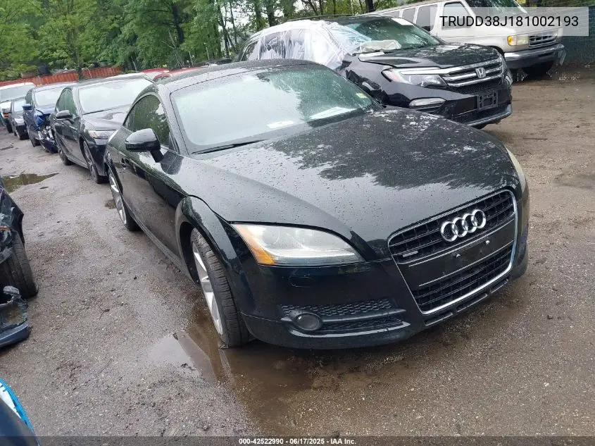 2008 Audi Tt 3.2 VIN: TRUDD38J181002193 Lot: 42522990