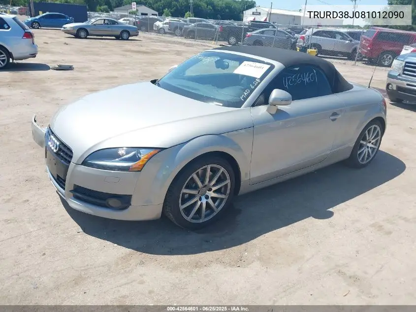 2008 Audi Tt 3.2 VIN: TRURD38J081012090 Lot: 42564601