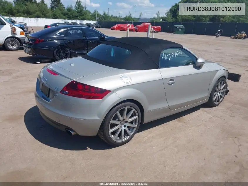 2008 Audi Tt 3.2 VIN: TRURD38J081012090 Lot: 42564601